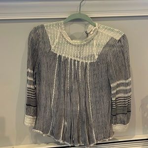 Beautiful Black and White Anthropology blouse